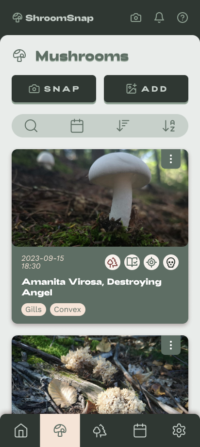 Mushrooms page